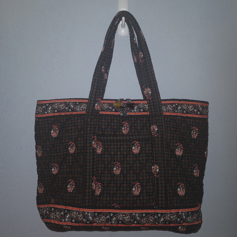 Vera Bradley Houndstooth Brown Molly purse tote